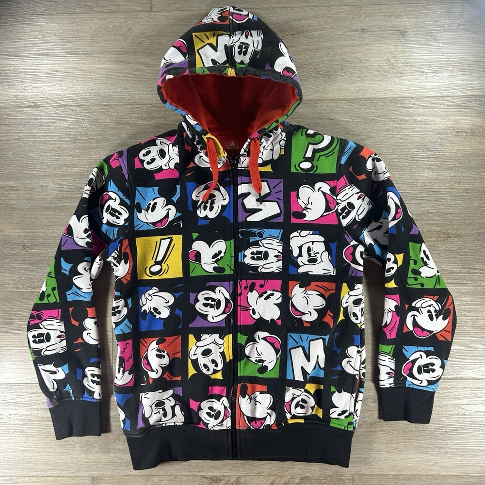 Disneyland Paris‎ Small Full Zip Mickey Color Pop Hoodie Multicolor Colorblock